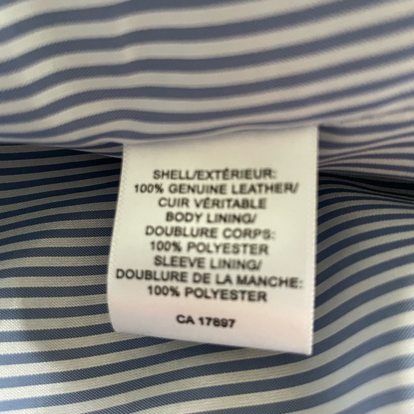 Blue Leather Bomber Leather Jacket Ladies - Picture 4 of 4